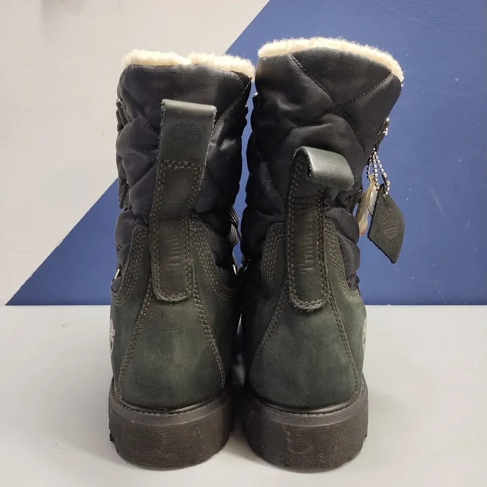 Timberland Insulated Water Resistant‎ Boots Mens US 10.5M Black Faux Fur Lined